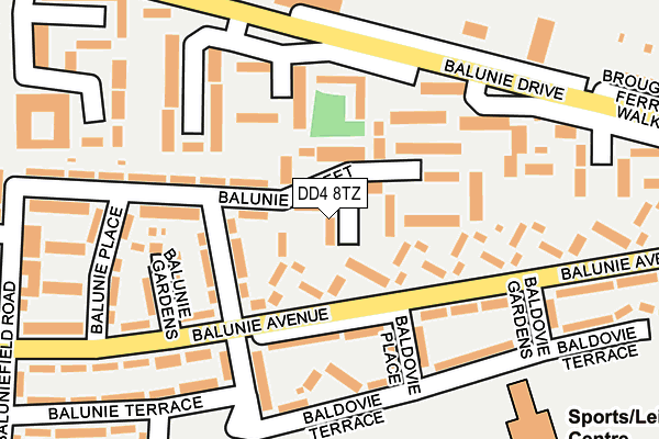 DD4 8TZ map - OS OpenMap – Local (Ordnance Survey)