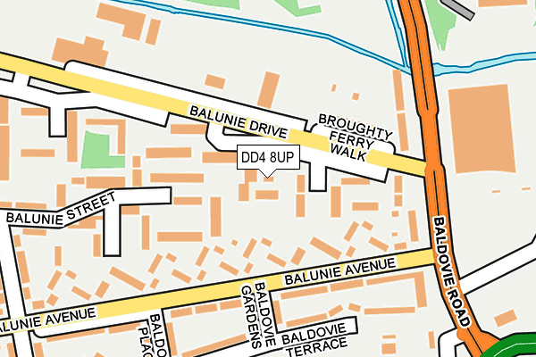 DD4 8UP map - OS OpenMap – Local (Ordnance Survey)