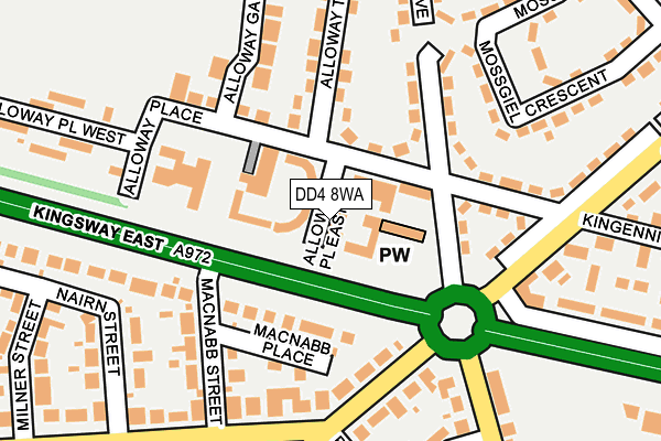 DD4 8WA map - OS OpenMap – Local (Ordnance Survey)