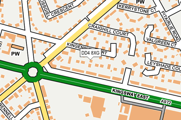 DD4 8XG map - OS OpenMap – Local (Ordnance Survey)