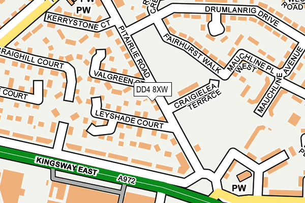 DD4 8XW map - OS OpenMap – Local (Ordnance Survey)