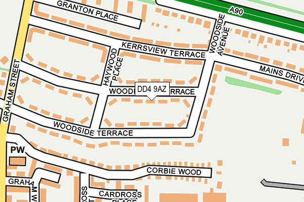DD4 9AZ map - OS OpenMap – Local (Ordnance Survey)