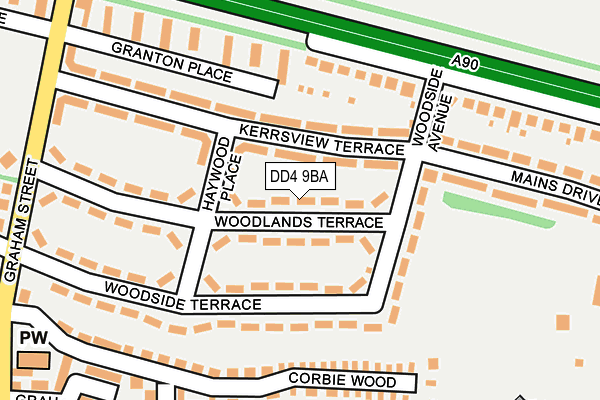 DD4 9BA map - OS OpenMap – Local (Ordnance Survey)