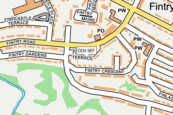 DD4 9EF map - OS OpenMap – Local (Ordnance Survey)