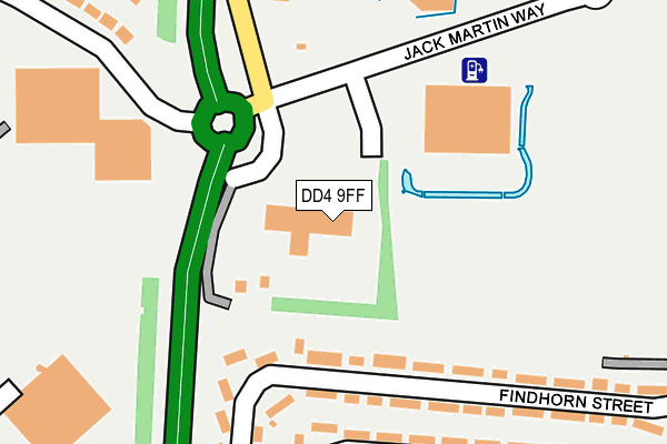 DD4 9FF map - OS OpenMap – Local (Ordnance Survey)