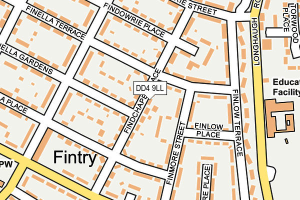 DD4 9LL map - OS OpenMap – Local (Ordnance Survey)