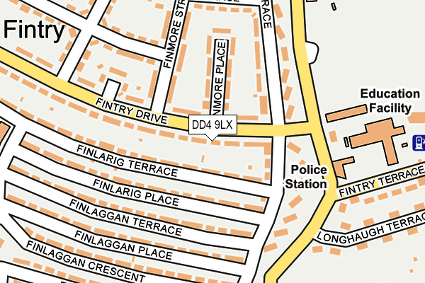 DD4 9LX map - OS OpenMap – Local (Ordnance Survey)