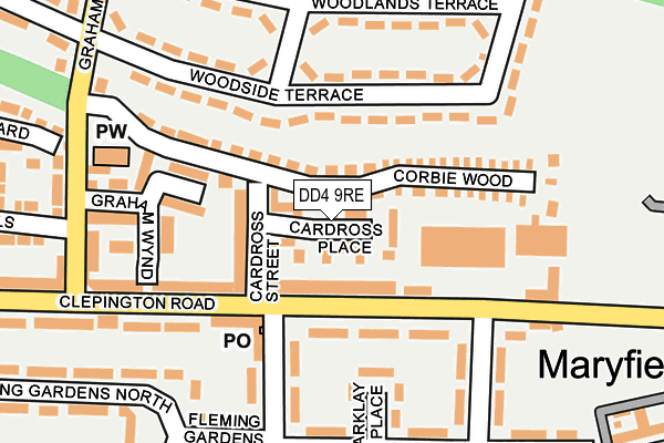 DD4 9RE map - OS OpenMap – Local (Ordnance Survey)