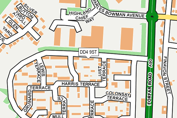 DD4 9ST map - OS OpenMap – Local (Ordnance Survey)