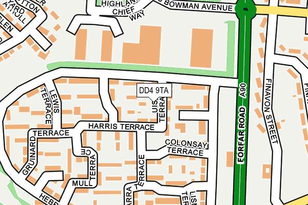 DD4 9TA map - OS OpenMap – Local (Ordnance Survey)