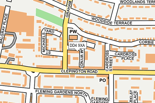 DD4 9XA map - OS OpenMap – Local (Ordnance Survey)