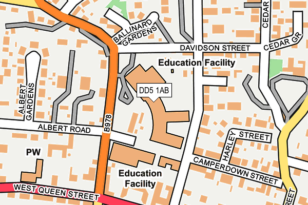 DD5 1AB map - OS OpenMap – Local (Ordnance Survey)