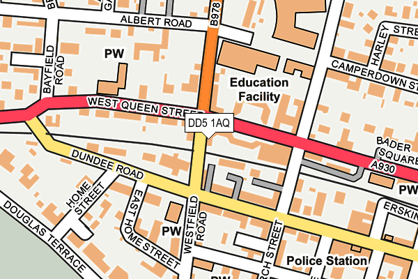 DD5 1AQ map - OS OpenMap – Local (Ordnance Survey)