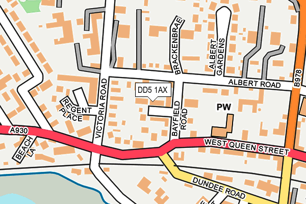 DD5 1AX map - OS OpenMap – Local (Ordnance Survey)