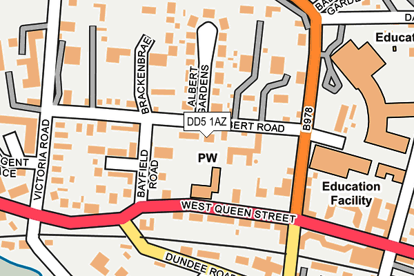 DD5 1AZ map - OS OpenMap – Local (Ordnance Survey)