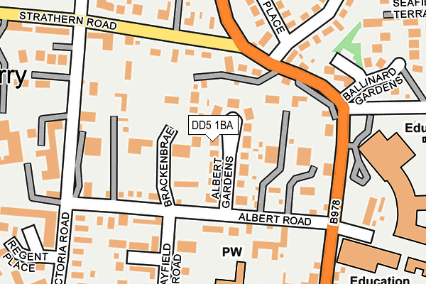 DD5 1BA map - OS OpenMap – Local (Ordnance Survey)