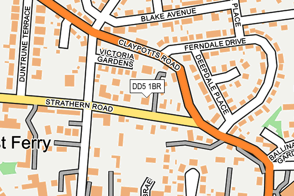 DD5 1BR map - OS OpenMap – Local (Ordnance Survey)