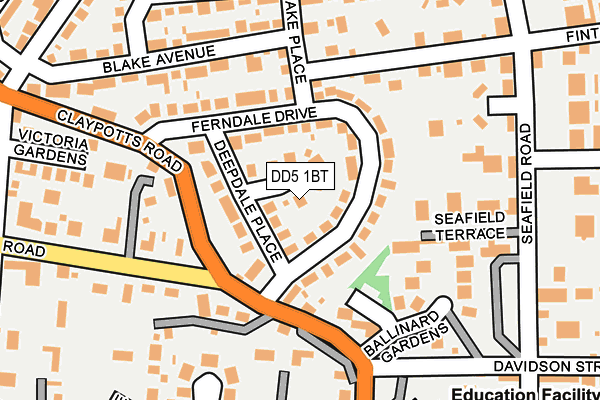 DD5 1BT map - OS OpenMap – Local (Ordnance Survey)