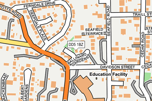 DD5 1BZ map - OS OpenMap – Local (Ordnance Survey)