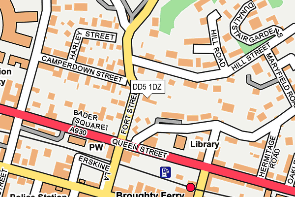 DD5 1DZ map - OS OpenMap – Local (Ordnance Survey)