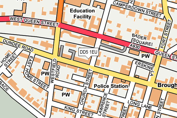 DD5 1EU map - OS OpenMap – Local (Ordnance Survey)