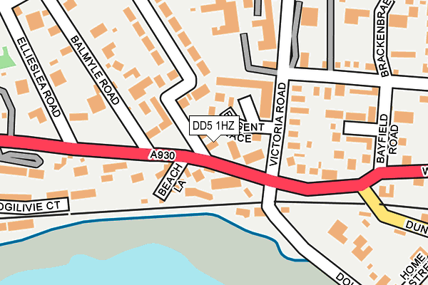 DD5 1HZ map - OS OpenMap – Local (Ordnance Survey)