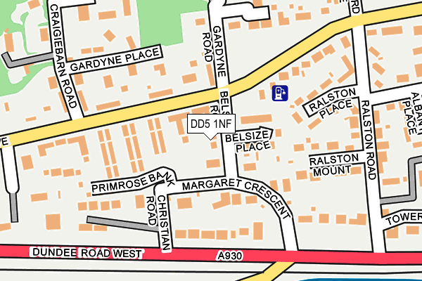 DD5 1NF map - OS OpenMap – Local (Ordnance Survey)