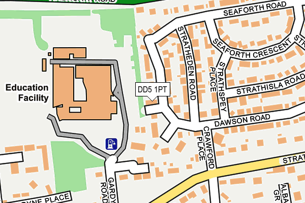 DD5 1PT map - OS OpenMap – Local (Ordnance Survey)