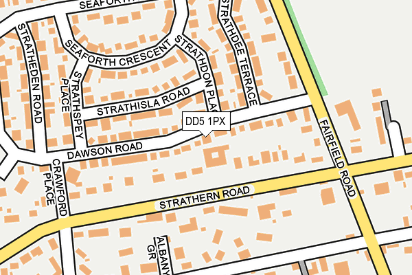 DD5 1PX map - OS OpenMap – Local (Ordnance Survey)