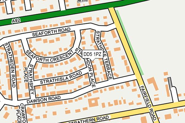 DD5 1PZ map - OS OpenMap – Local (Ordnance Survey)