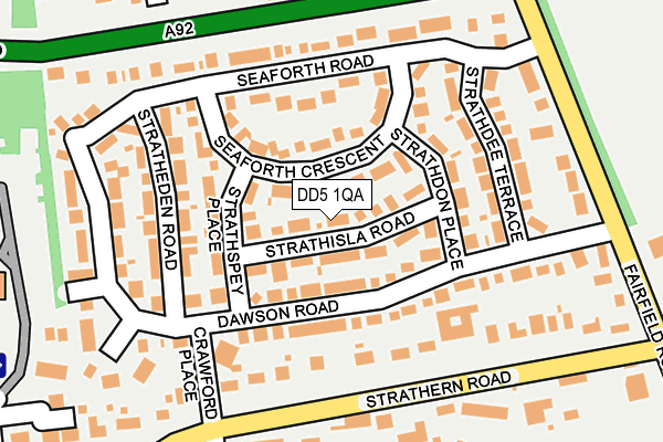 DD5 1QA map - OS OpenMap – Local (Ordnance Survey)