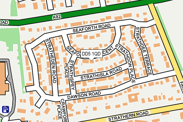 DD5 1QD map - OS OpenMap – Local (Ordnance Survey)