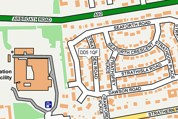 DD5 1QF map - OS OpenMap – Local (Ordnance Survey)