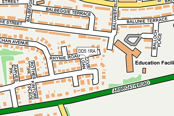 DD5 1RA map - OS OpenMap – Local (Ordnance Survey)