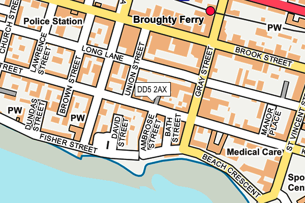 DD5 2AX map - OS OpenMap – Local (Ordnance Survey)