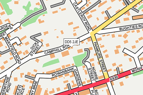 DD5 2JE map - OS OpenMap – Local (Ordnance Survey)