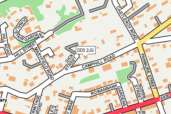 DD5 2JG map - OS OpenMap – Local (Ordnance Survey)