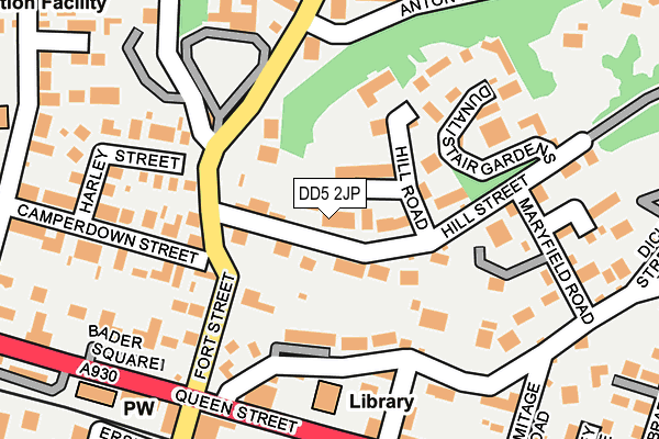 DD5 2JP map - OS OpenMap – Local (Ordnance Survey)