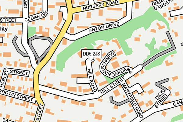 DD5 2JS map - OS OpenMap – Local (Ordnance Survey)