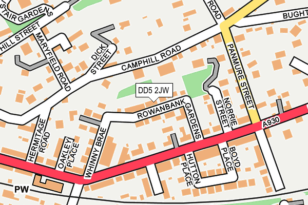 DD5 2JW map - OS OpenMap – Local (Ordnance Survey)