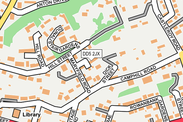 DD5 2JX map - OS OpenMap – Local (Ordnance Survey)