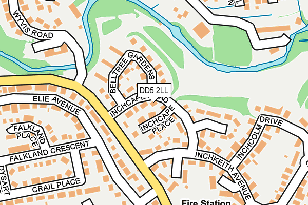 DD5 2LL map - OS OpenMap – Local (Ordnance Survey)