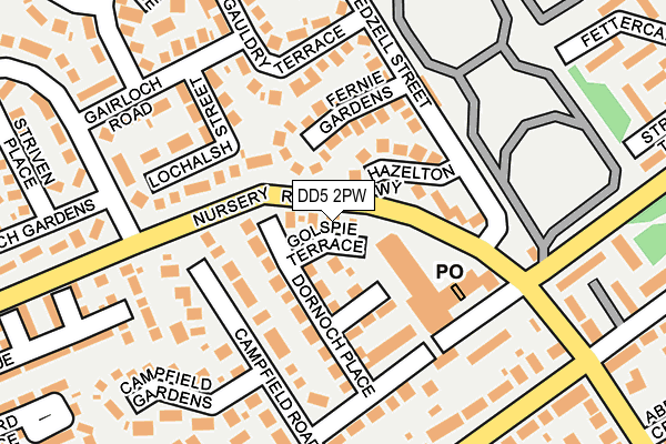 DD5 2PW map - OS OpenMap – Local (Ordnance Survey)