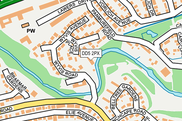DD5 2PX map - OS OpenMap – Local (Ordnance Survey)