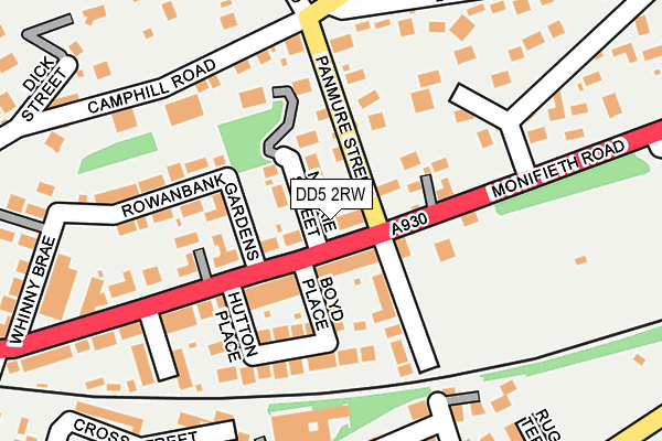 DD5 2RW map - OS OpenMap – Local (Ordnance Survey)