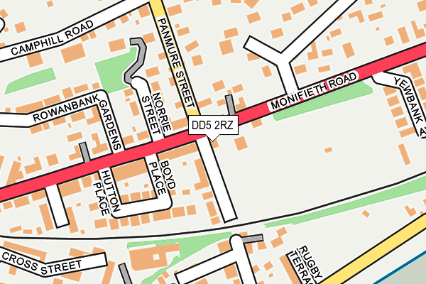 DD5 2RZ map - OS OpenMap – Local (Ordnance Survey)