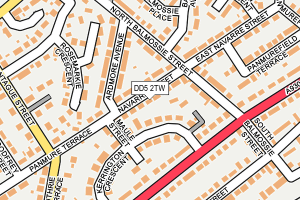 DD5 2TW map - OS OpenMap – Local (Ordnance Survey)