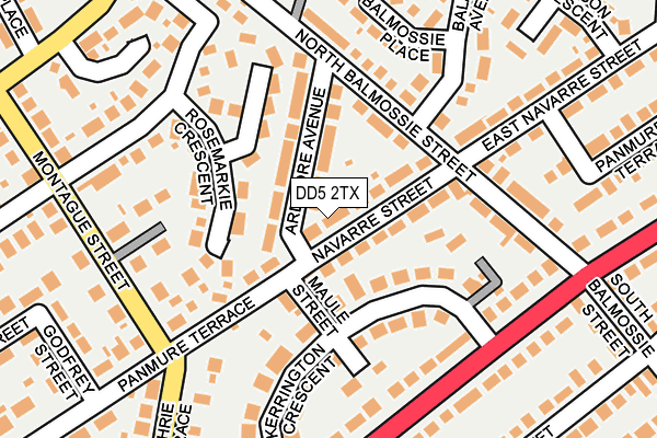 DD5 2TX map - OS OpenMap – Local (Ordnance Survey)
