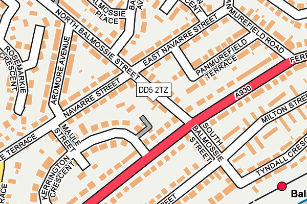DD5 2TZ map - OS OpenMap – Local (Ordnance Survey)