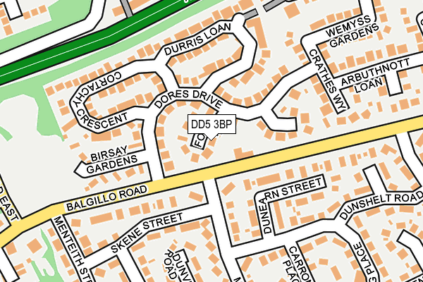 DD5 3BP map - OS OpenMap – Local (Ordnance Survey)